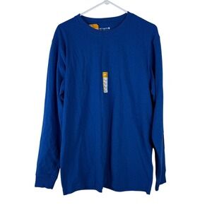 Carhartt Mens Small Loose Fit Heavyweight‎ Long Sleeve Logo Graphic T-Shirt